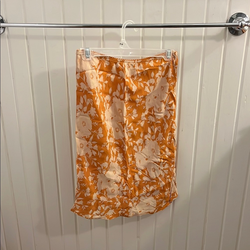 Floral Orange Skirt